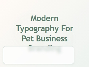 Modern Typography for Pet Business Branding